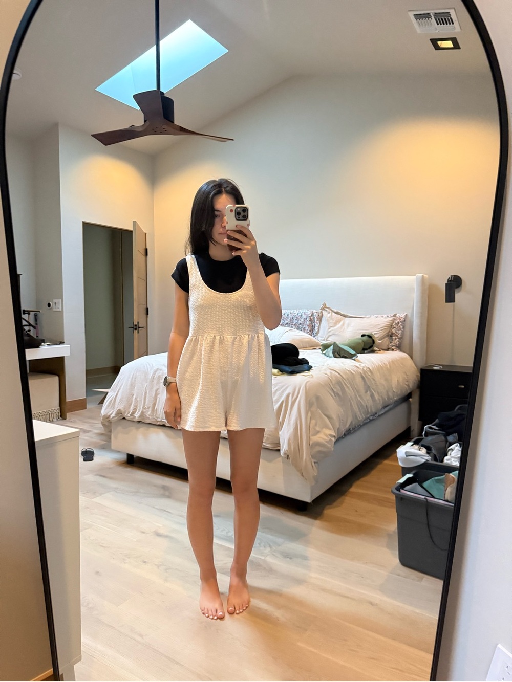 Urban outfitters cream tie romper size small